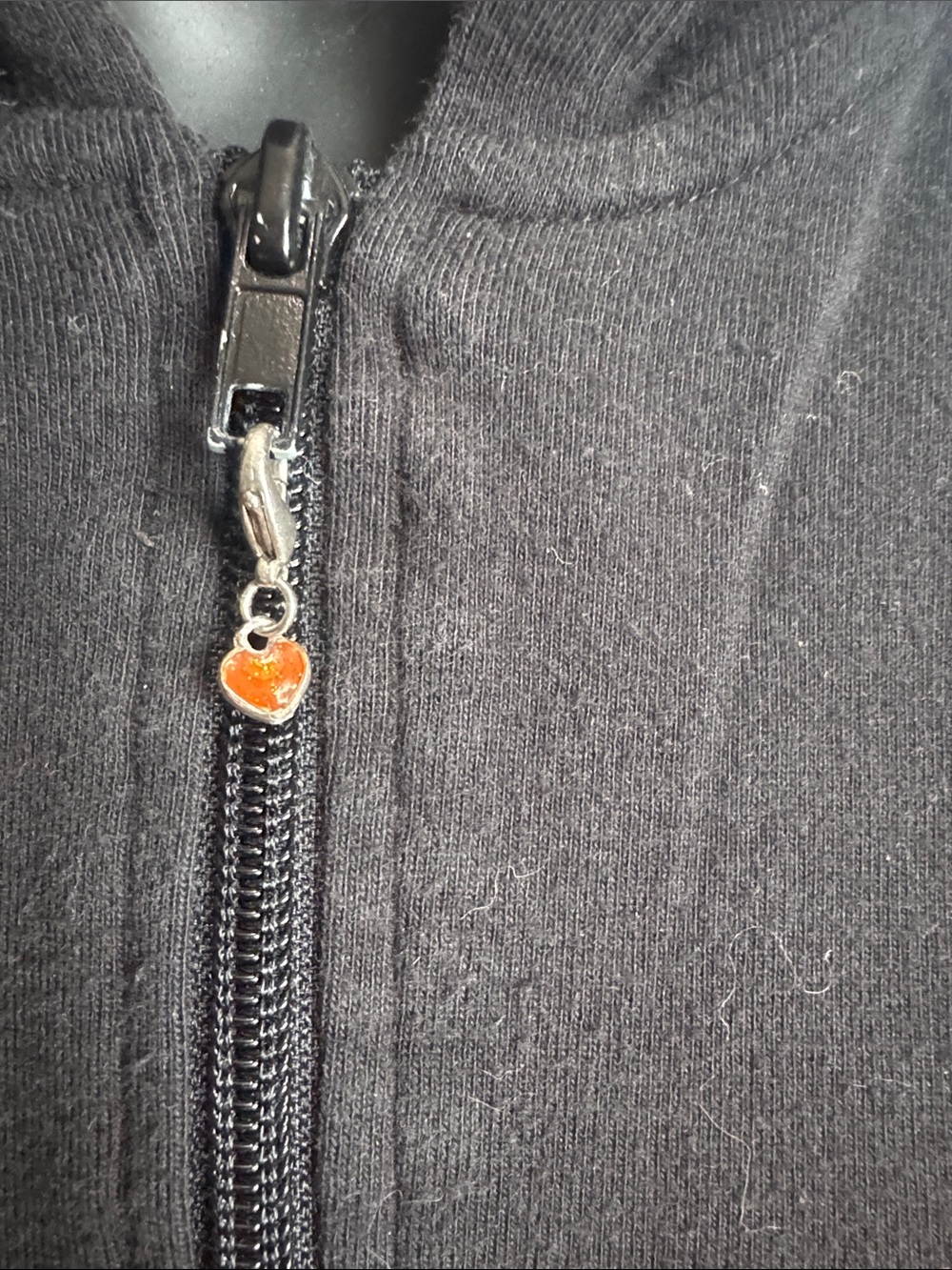 Sleeveless Black Zip Hoodie with Red Sacred Heart Graphic - Picture 2 of 9